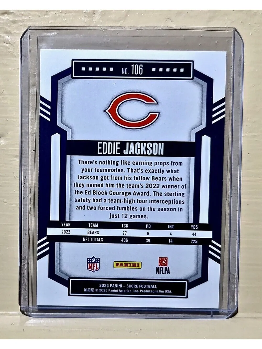 Eddie Jackson 2023 Panini NFL #106 Score Football Card Chicago Bears